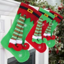 クリスマスツリーペンダントニットエルフ脚クリスマスストッキングクリスマスギフト小さなギフト