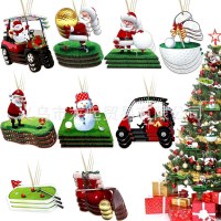 27 個のゴルフカート木製クリスマスツリー装飾ガーランド付きクリスマスホリデーパーティーハンギングデコレーション
