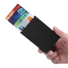 卸売アルミニウム合金クレジット カード ボックス、名刺ボックス、自動カード ホルダー、抗消磁 RFID 金属カード ホルダー