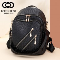 20 24 新ファッションレザーバックパック女性のバックパックバッグシンプルな大容量多用途ショルダースクールバッグトラベルバッグ