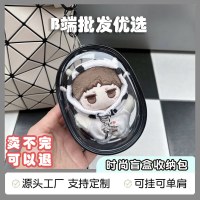 厚みのある10CMの高透明コットンドールバッグ、樹脂ダブルプルメイクアップ収納バッグ