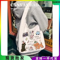2024新しいお出かけ子犬 ショルダー バッグ、多用途大容量キャンバスバッグ、学生通勤トートバッグ、お出かけレディースバッグ
