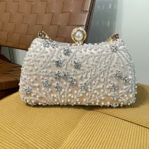 イブニングバッグレトロ重工業手作りビーズ刺繍パールビーズラインストーンポータブル結婚式チャイナ女性のバッグ