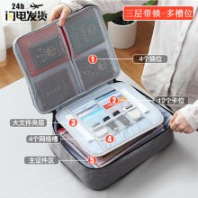 多層書類収納バッグ大容量多機能収納ボックスクレジットカード運転免許証重要書類パッケージ