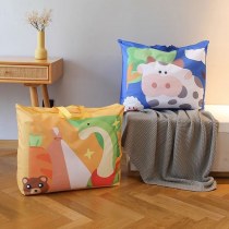 漫画かわいい子供の入学収納袋キルト寝具枕 3 点セットハンドバッグオックスフォード布キルトバッグ