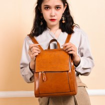 2024 夏大容量本革レトロバックパック女性のバッグ ヨーロッパ とアメリカのファッションバックパック女性のバックパック