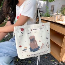女子大生 通学用 キャンバスバッグ、かわいい通勤大容量バッグ、ショルダーバッグ、ハンドバッグ