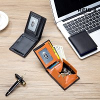 メンズ財布外国貿易新しい日本のカーボンファイバー財布 rfid 超薄型多機能財布卸売
