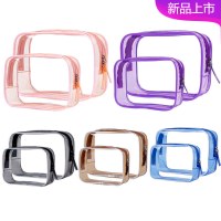 pvc トイレタリーバッグセットポータブル防水化粧品袋新しい透明化粧品袋収納袋大容量高外観