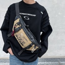 アメリカのトレンディなブランドのメンズクロスボディバッグ、アウトドアトラベルチェストバッグ、機能的なポータブルウエストバッグ、オートバイライディングバッグ、バックパック