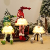 新しいクリスマスシーンのドレスアップ小道具ライトと座位ニット森の男人形装飾品卸売