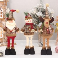 クリスマス装飾用品格納式脚サンタクロース雪だるまヘラジカ人形人形ギフト