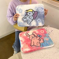 韓国インブロガーほぼブルーと同じスタイルの刺繍入りウサギ絞り染めiPadコンピュータ収納バッグ
