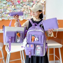 セットリュック 韓国版 かわいい新作4点セット 学生スクールバッグ 補習 トートバッグ シンプル大容量リュック