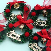 6 センチメートル赤いリボンガーランドクリスマスシーン装飾ペンダントクリスマスリースクリスマス装飾