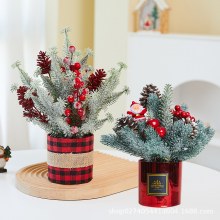 新しい小さなクリスマスツリー装飾小道具模擬鉢植えクリスマスギフトリビングルームデスクトップ装飾品
