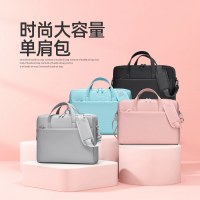 コンピューターバッグ、ポータブルラップトップバッグ、大容量エアバッグ耐衝撃性15.6インチノートブック男性と女性用、14インチ韓国風ファッション