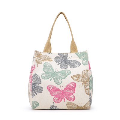 職場にお弁当を持っていくのに最適なおしゃれなキャンバスハンドバッグ、ランチバッグ、お弁当バッグ、通勤 ママバッグ