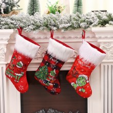 クリスマス装飾用品グリーン毛皮のようなモンスターグリンチクリスマス泥棒白ロングファーエッジクリスマスストッキングキャンディーギフトバッグ