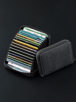 カード ホルダー メンズ スエード レザー マルチカード スロット 消磁防止 多機能 メンズ カード ホルダー ドキュメント バッグ 財布 カード ホルダー