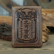 Ancient Chaoke 本革運転免許証ケース 友人へのギフトとして レトロな第一層牛革 多機能ドキュメントバッグ カードホルダー