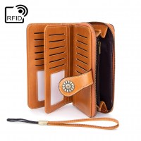 熱い販売 RFID 耐磁性財布ロングジッパー女性財布財布ヨーロッパとアメリカの新しい大容量クラッチバッグ