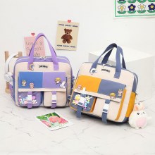 日本の原宿ソフトガール大容量デュアルユーススクールバッグ女性のかわいい学生痛みバッグは肩掛けでき、ポータブルクロスボディバッグ