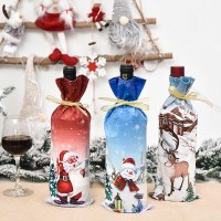 Jin Mingguan 新しいクリスマス装飾ワインセットクリエイティブ漫画プリント老人人形ワインボトルセットクリスマス装飾