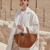 ウイングバッグ 牛革 携帯用小型バケツ型ハンドバッグ トートバッグ