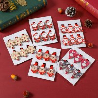 新しいクリエイティブクリスマス木製漫画クリップホリデーデコレーションアクセサリーパーティー用品6個パック