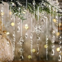 クリスマスデコレーション用品クリスマスアイススティック、透明な雪片、アイスエッジ、アクリルフェイクアイスピック