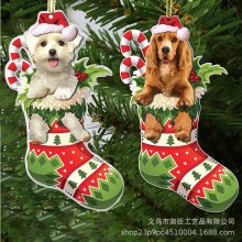 クリスマス ソックス犬新しいクリスマス ツリーの装飾靴下ペンダント創造的なかわいいパーティーの装飾フラット