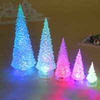 アクリルクリスマスツリー LED カラフルな透明な点滅ライトクリスマスツリーデスクトップ装飾子供のおもちゃのギフト