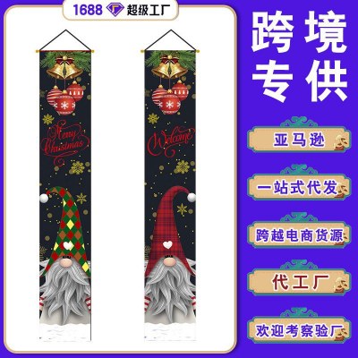 クリスマスカプレットクリスマスポーチパーティー雰囲気装飾吊り旗ドアカーテンフラグ