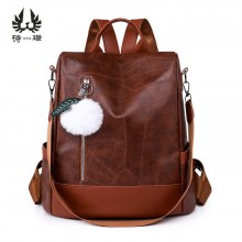 イン盗難防止バックパック女性のバックパックヨーロッパとアメリカのレトロな大容量バックパックソフトレザーハイエンドトラベルバッグ