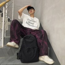 日本と韓国のソフトバッグ、カジュアルでシンプルなナイロン製の男性と女性のダーティキャビネットスクールバッグ、大容量の学生用バックパック、バックパック