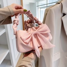 レトロな小さなバッグの女性の新しいトレンディなファッション甘い女の子の弓ハンドバッグクロスボディバッグ