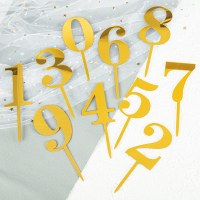 アクリルインサート10個、デジタルハッピーバースデーケーキインサート、ベーキングケーキデコレーションオーナメント。