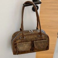レトロ脇の下バッグ女性の冬の新しいシンプルなファッションショルダーバッグニッチ大容量ポータブル通勤バッグ