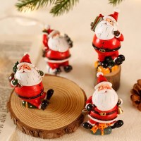 雪だるまサンタクロースのデスクトップクリスマスデコレーション小さな装飾品ミニクリスマスシーンレイアウト撮影小道具