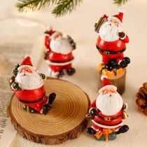雪だるまサンタクロースのデスクトップクリスマスデコレーション小さな装飾品ミニクリスマスシーンレイアウト撮影小道具