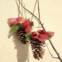 松ぼっくりとシナモンの装飾クリスマスと新年のペンダント雰囲気アレンジメント森 DIY 小さな木製ペンダント牧歌的なスタイルのペンダント