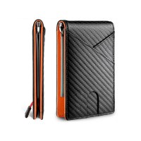 ダラークリップ メンズ財布 カーボンファイバー財布 メンズ多機能財布 名刺バッグ 小銭入れ カードホルダー