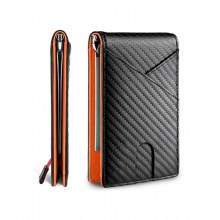 ダラークリップ メンズ財布 カーボンファイバー財布 メンズ多機能財布 名刺バッグ 小銭入れ カードホルダー
