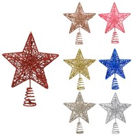五芒星 アイアンデコレーション ツリートップ スター スパンコール 縦五芒星 クリスマスデコレーション用品