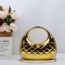 ゴールデンキャンディーカラーのアクリルバッグ女性のための新しいヨーロッパとアメリカの菱形ファッションニッチシングルショルダーチェーンイブニングバッグ