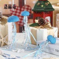 窓吊りウニクラゲクリスマス装飾クリスタルプリズムライトキャッチャー装飾シェルウニ工芸品