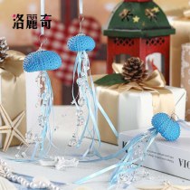 窓吊りウニクラゲクリスマス装飾クリスタルプリズムライトキャッチャー装飾シェルウニ工芸品