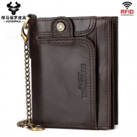 RFID 耐磁性メンズ財布アマゾン本革ジッパー財布大容量マルチカードスロット小銭入れ