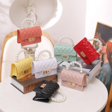 パールバッグ安いミニバッグハンドバッグキッズバッグシリコンゼリーバッグ